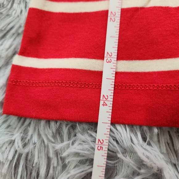 Ralph Lauren Jeans Co. Red and White Striped Three Quarter Sleeve Cotton Henley - Picture 5 of 7